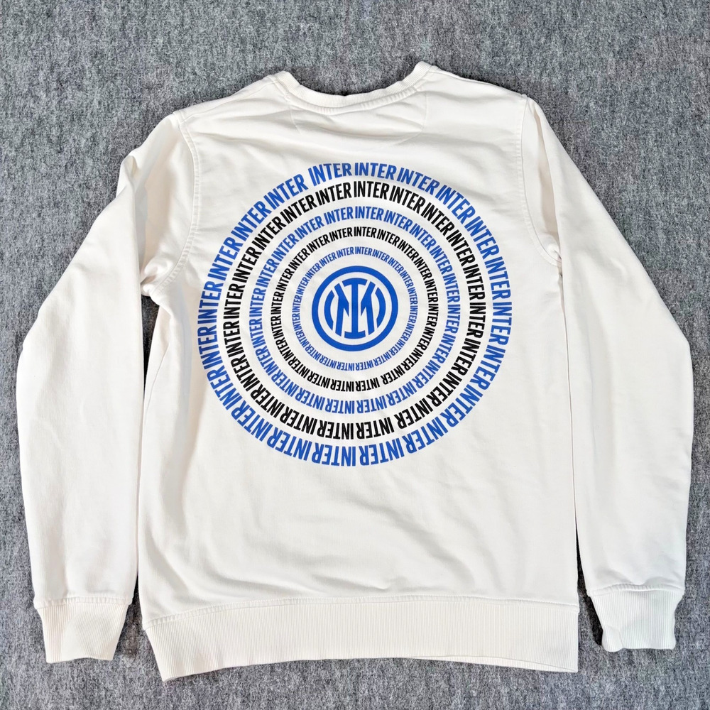 Inter Milan Nike Official Sweatshirt Men’s Small White Crewneck Soccer Italy
